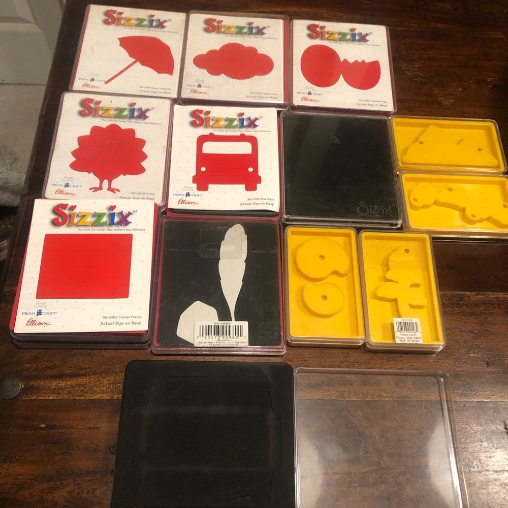 CHOOSE ANY 6 out of 12 Different Sizzix Dies,  PRE-owned